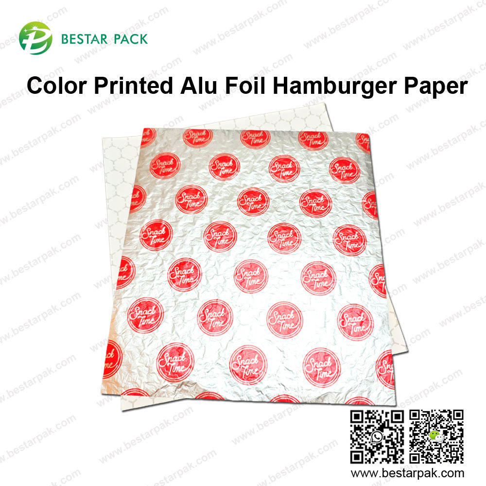 Renkli Baskılı Alu Folyo hamburger kağıdı