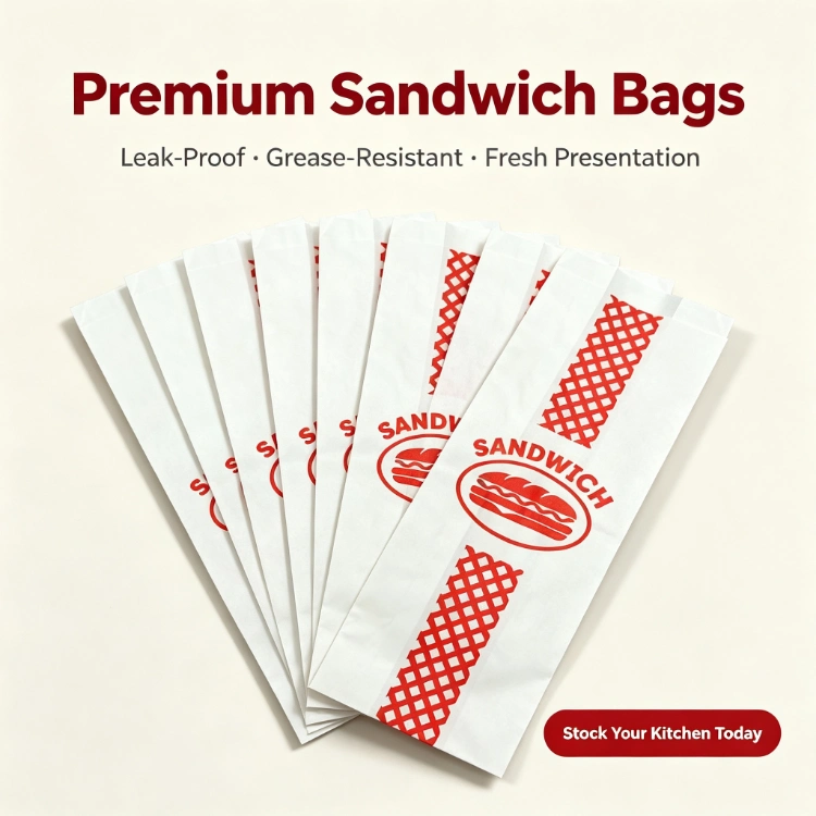 Özelleştirilmiş Premium Baskılı Sandviç Kağıt Torba